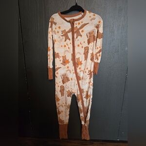 Little Sleepies Brown and Cream Footie